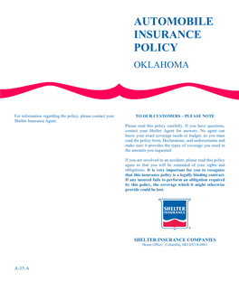 Automobile Insurance Policy