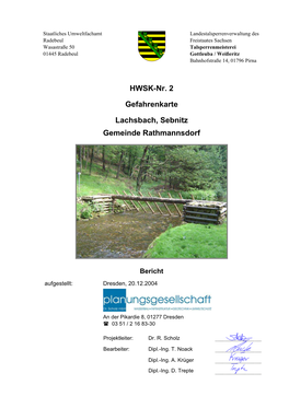 HWSK-Nr. 2, Gefahrenkarte Ortslage Rathmannsdorf