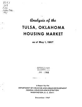 Analysis of the Tulsa, Oklahoma Housing Market