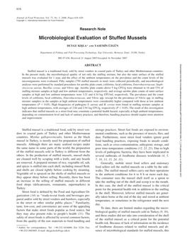 Microbiological Evaluation of Stuffed Mussels