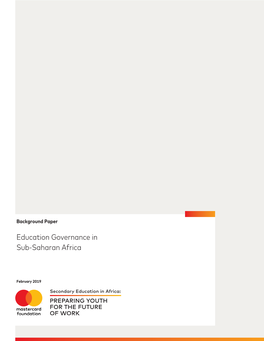 Education Governance in Sub-Saharan Africa