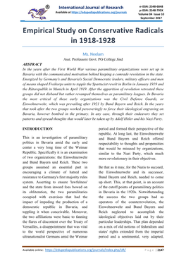 Empirical Study on Conservative Radicals in 1918-1928