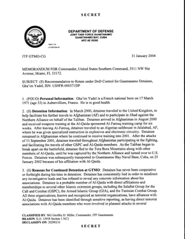 MEMORANDUM for Commander, United States Southern Command, 3511 NW 91St Avenue , Miami, FL 33172