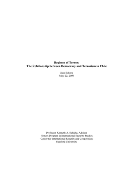 The Relationship Between Democracy and Terrorism in Chile