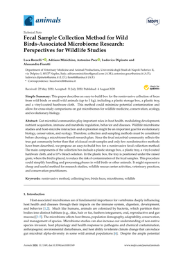 Fecal Sample Collection Method for Wild Birds-Associated Microbiome Research: Perspectives for Wildlife Studies