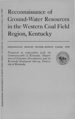 Reconnaissance of Ground-Water Resources in the Western Coal Field Region, Kentucky