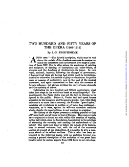 TWO HUNDRED and FIFTY YEARS of the OPERA (1669-1919) Downloaded from by J.-G
