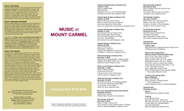 MUSIC at MOUNT CARMEL