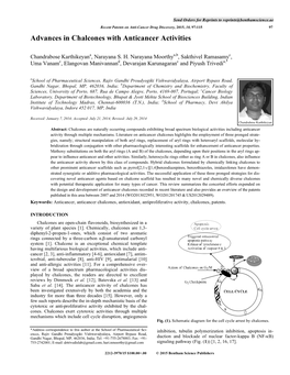 Advances in Chalcones with Anticancer Activities