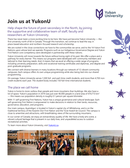 Join Us at Yukonu