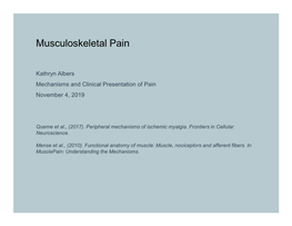 Musculoskeletal Pain