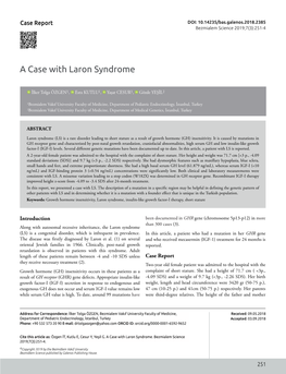 A Case with Laron Syndrome