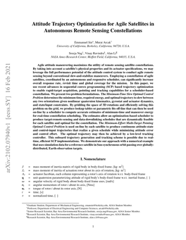 Attitude Trajectory Optimization for Agile Satellites in Autonomous Remote Sensing Constellations