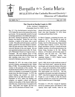 Barquilla De La Santa Maria BULLETIN of the Catholic Record Society­ Diocese of Columbus