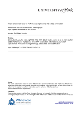 Performance Implications of SA8000 Certification