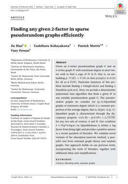 Finding Any Given 2‐Factor in Sparse Pseudorandom Graphs Efficiently