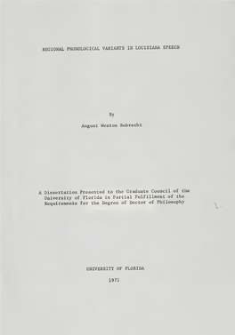 Regional Phonological Variants in Louisiana Speech