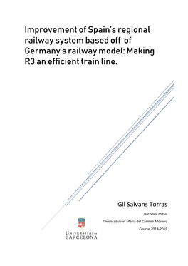 Improvement of Spain's Regional Railway System Based Off of Germany's Railway Model