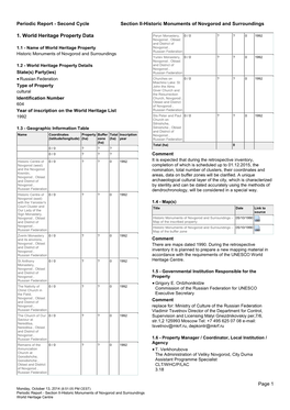 Periodic Reporting Cycle 2, Section II