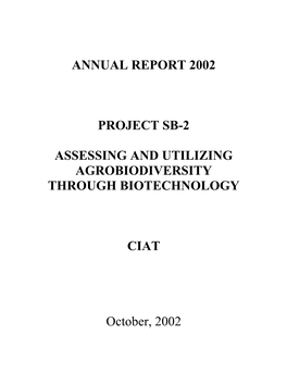 Annual Report 2002-Project SB-2: Assessing and Utilizing
