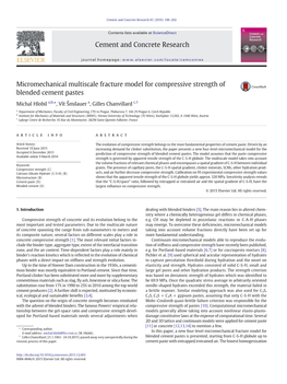 Micromechanical Multiscale Fracture Model for Compressive Strength of Blended Cement Pastes