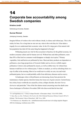 Corporate Bee Accountability Among Swedish Companies