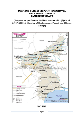 District Survey Report for Gravel Thanjavur District Tamilnadu State