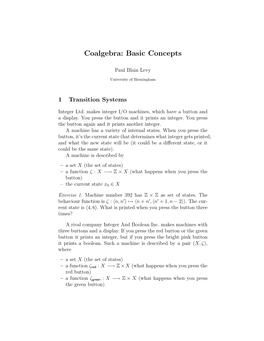 Coalgebra: Basic Concepts