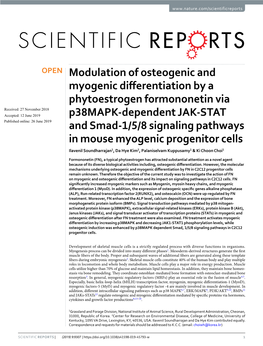 Modulation of Osteogenic and Myogenic Differentiation By