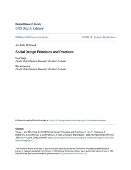 Social Design Principles and Practices