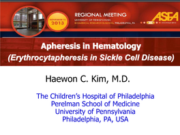 Erythrocytapheresis in Sickle Cell Disease)