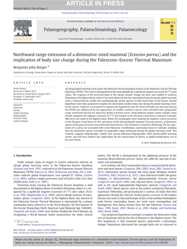 Ectocion Parvus) and the Implication of Body Size Change During the Paleocene–Eocene Thermal Maximum