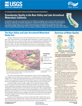 Groundwater Quality in the Bear Valley and Lake Arrowhead Watershed, California