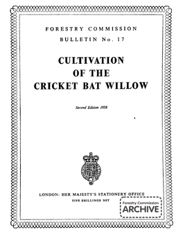 Cultivation of the Cricket Bat Willow