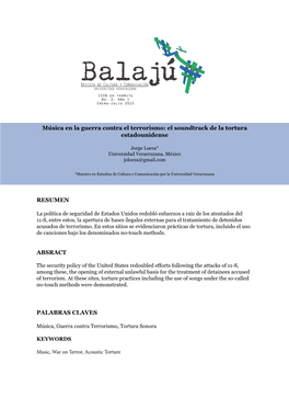 Música En La Guerra Contra El Terrorismo: El Soundtrack De La Tortura Estadounidense