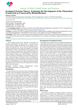 Ecological Systems Theory