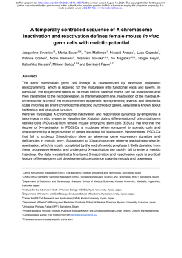 A Temporally Controlled Sequence of X-Chromosome Inactivation and Reactivation Defines Female Mouse in Vitro Germ Cells with Meiotic Potential