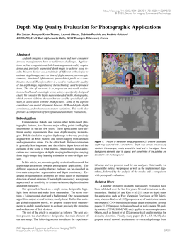 Depth Map Quality Evaluation for Photographic Applications