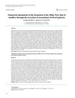 Numerical Simulations of the Formation of the Milky