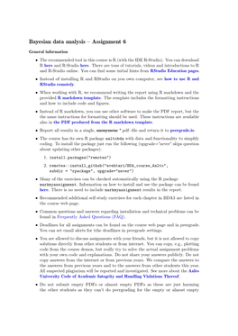 Bayesian Data Analysis – Assignment 6