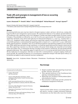 Trade-Offs and Synergies in Management of Two Co-Occurring