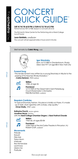 Concert Quick Guide™