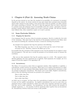 1 Chapter 6 (Part 2): Assessing Truth Claims