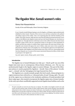 The Ogaden War: Somali Women’S Roles