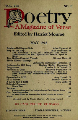 Edited by Harriet Monroe