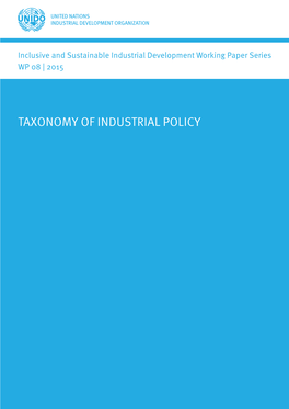 Taxonomy of Industrial Policy