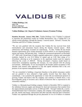 Validus Holdings, Ltd