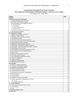 The Arguments and Methods of Richard Cobden's Anti-Corn