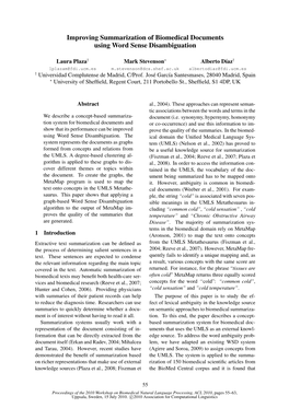 Improving Summarization of Biomedical Documents Using Word Sense Disambiguation