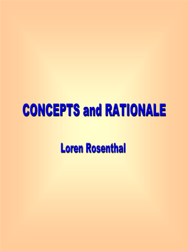 CONCEPTS and RATIONALE